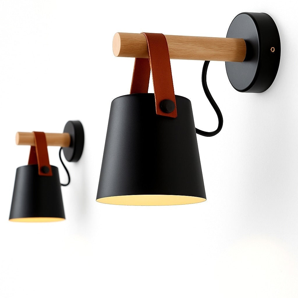 Applique Murale LED Bois Abat-Jour Suspendu - Vue 4