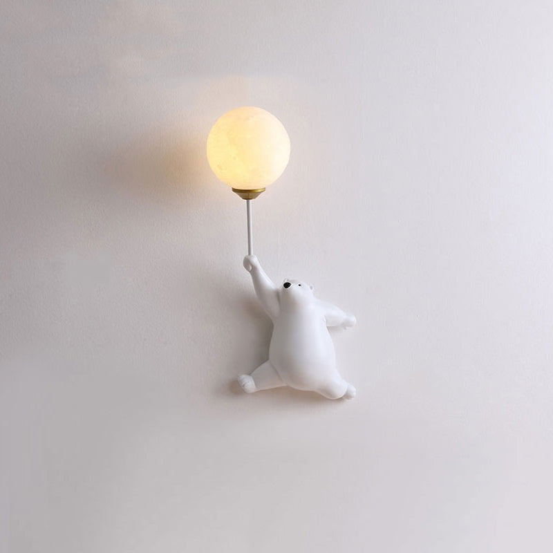 Applique Murale Ours Blanc avec Lumière Sphère - vue principale Image