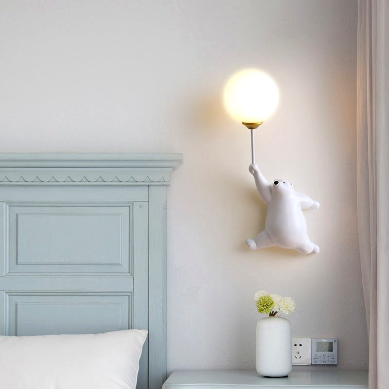 Applique Murale Ours Blanc avec Lumière Sphère - vue 8