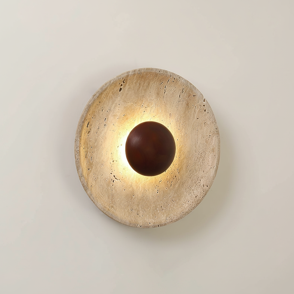 Luminaire Mural en Travertin Minimaliste LED Intégrée