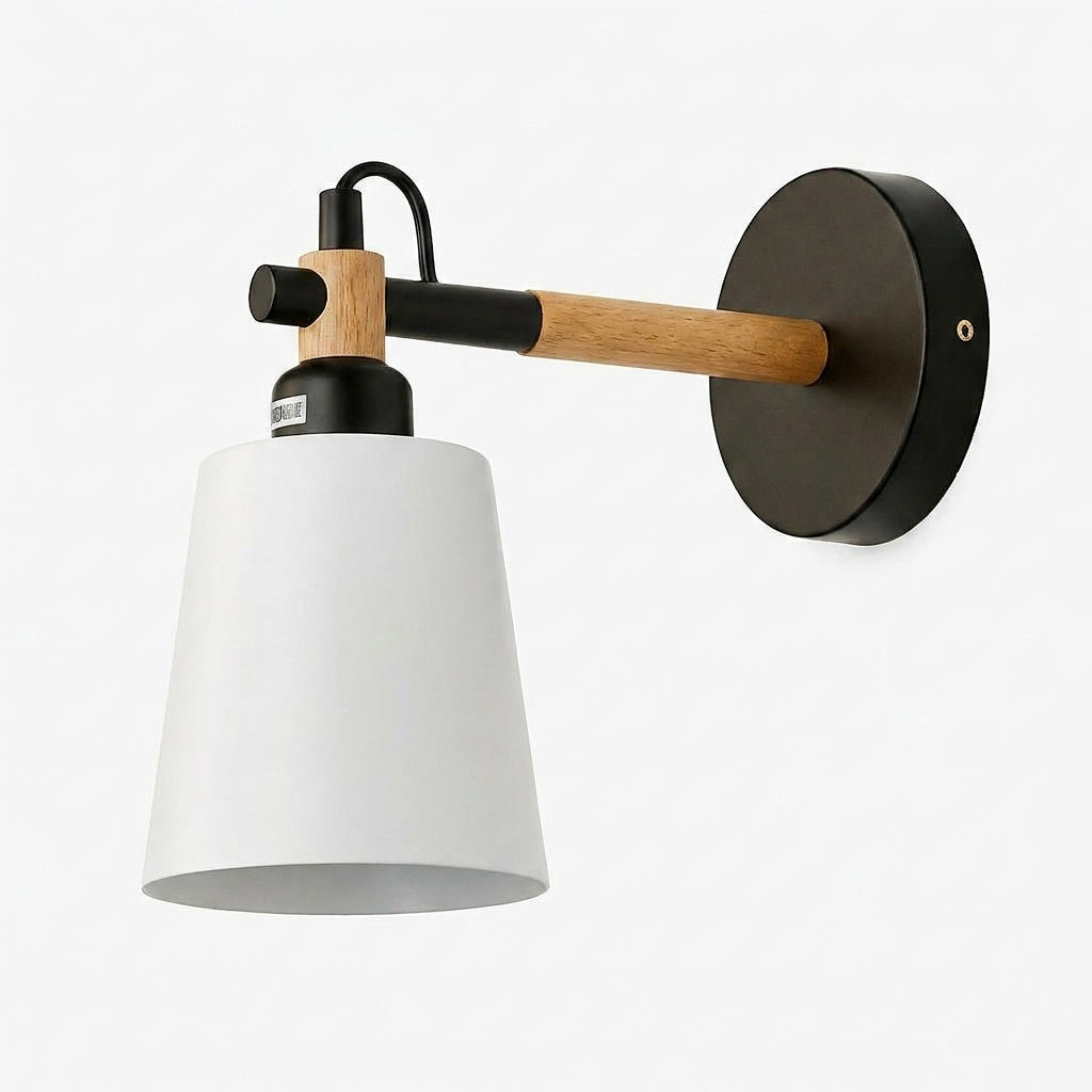 Applique Murale Nordique Bois et Metal LED - Blanc