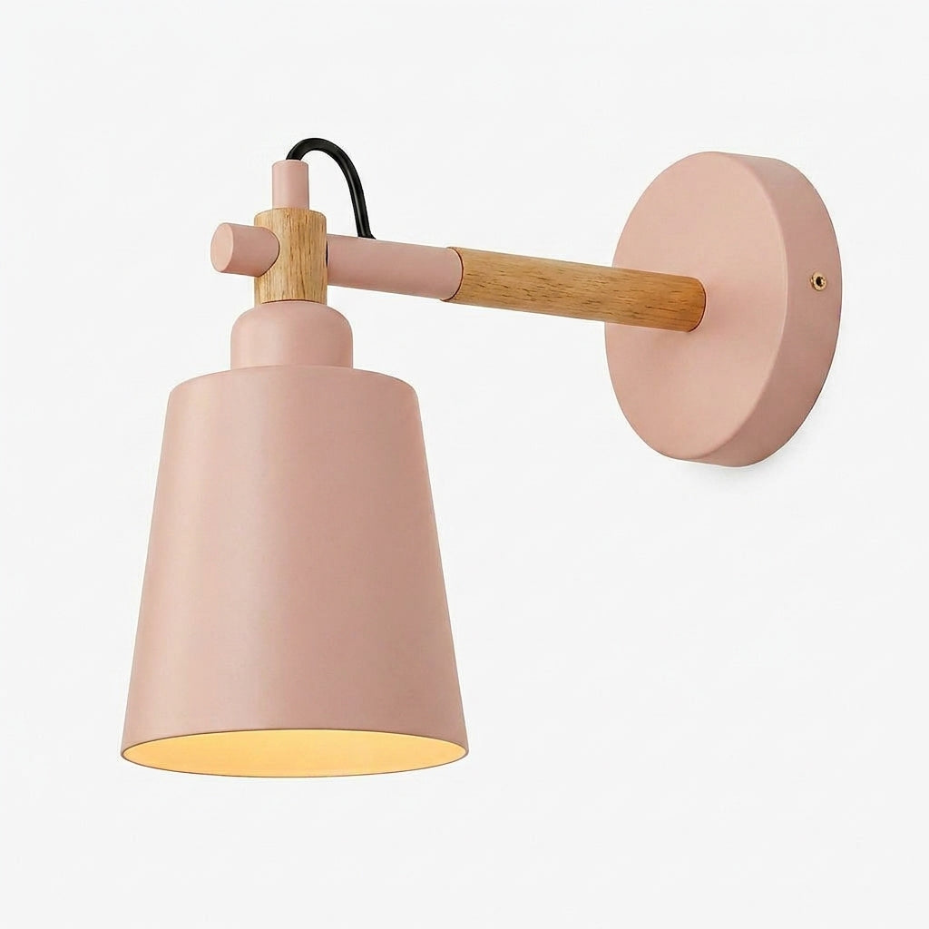 Applique Murale Nordique Bois et Metal LED - Rose